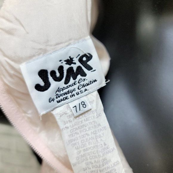 Vintage 90s Y2K Jump Apparel Light Pink Silver Metallic Floral Prom Formal Gown - Picture 10 of 10